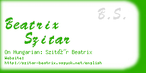 beatrix szitar business card